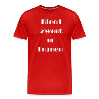 Blood, sweat and tears - Men's Premium Organic T-Shirt - red - Front - Damien (186cm)