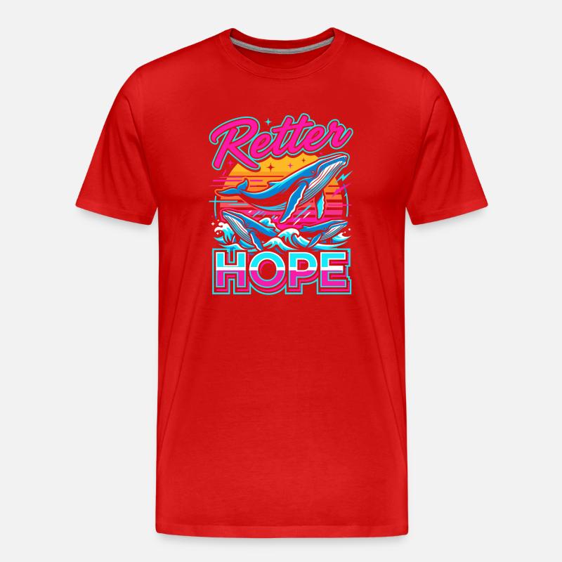 Neon-Wal Hoffnung - Männer Premium Bio T-Shirt - Rot