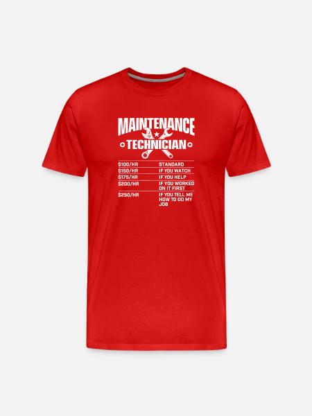Maintenance Technician Emblem Tee - Men's Premium Organic T-Shirt - red