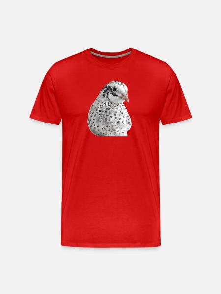 Snow Quail Portrait - Men's Premium Organic T-Shirt - red