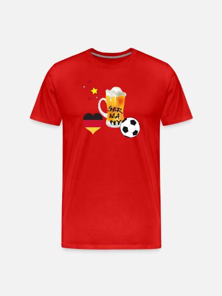 Fußballfan - Männer Premium Bio T-Shirt - Rot
