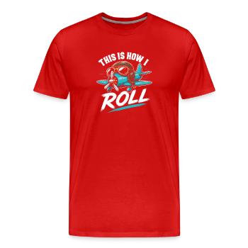 Roulis d’hélice qui dit - T-shirt bio Premium Homme - rouge - Devant - Damien (186cm)