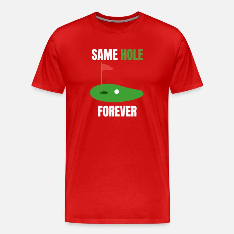 Junggesellenparty-Loch - Männer Premium Bio T-Shirt - Rot