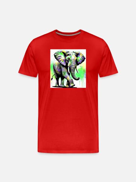 Elefant - Männer Premium Bio T-Shirt - Rot