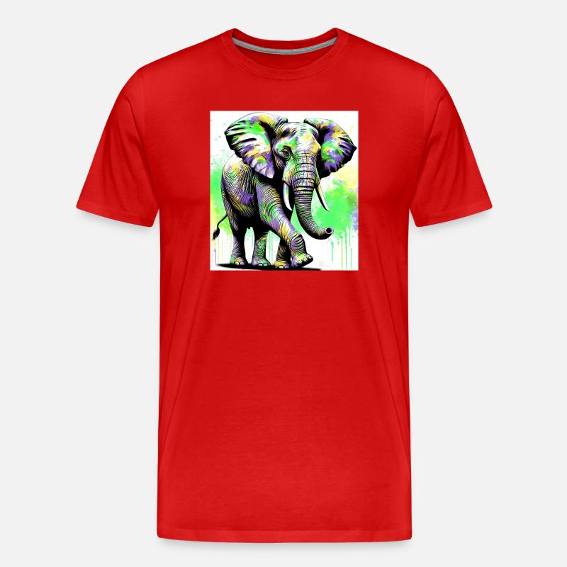 Elefant - Männer Premium Bio T-Shirt - Rot