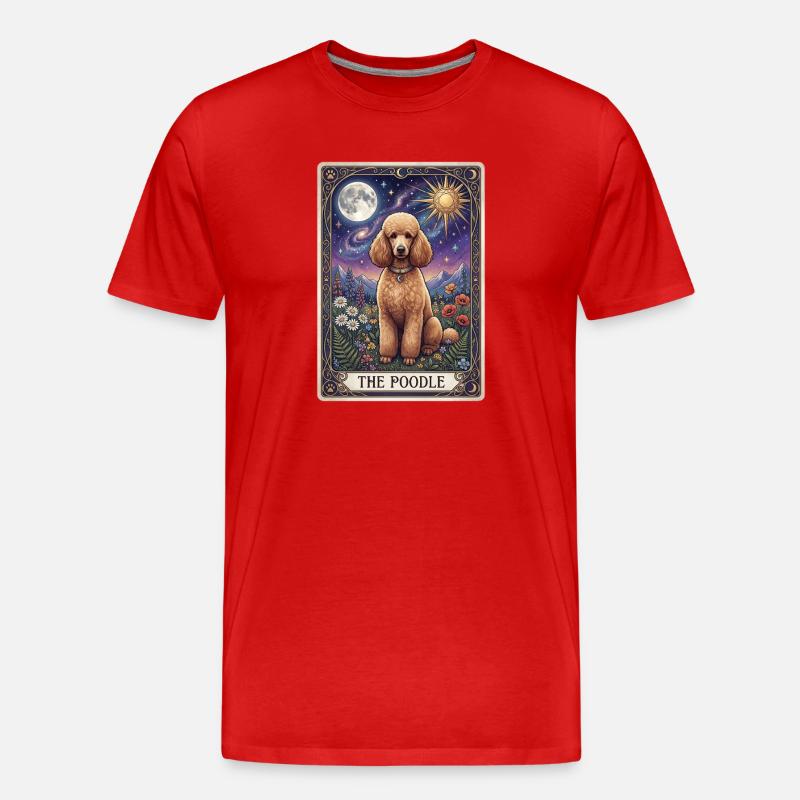 Pudel im Sternenreich - Männer Premium Bio T-Shirt - Rot