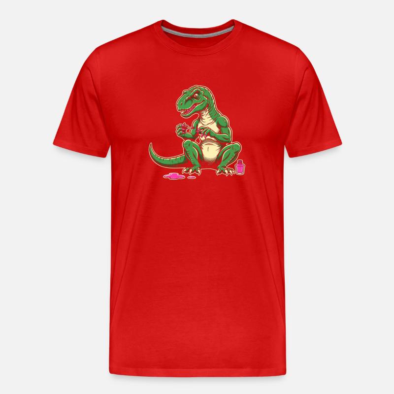 Dino Nagellack Chaos - Männer Premium Bio T-Shirt - Rot