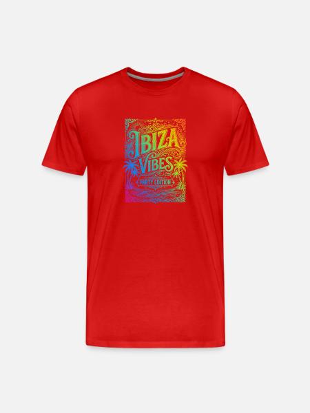 Ibiza Vibes Bunt - Männer Premium Bio T-Shirt - Rot