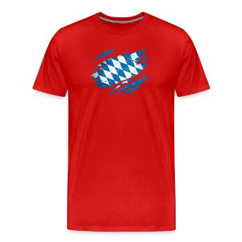 Bavière Drapeau bavarois - T-shirt bio Premium Homme - rouge - Devant - Damien (186cm)
