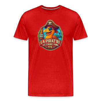 La pirat'ri lé zamé finiv974 - T-shirt bio Premium Homme - rouge - Devant - Damien (186cm)