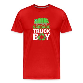 Camion poubelle Camion poubelle Éboueur - T-shirt bio Premium Homme - rouge - Devant - Damien (186cm)