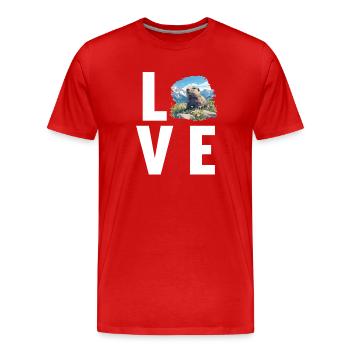 Marmottes Marmotte - T-shirt bio Premium Homme - rouge - Devant - Damien (186cm)
