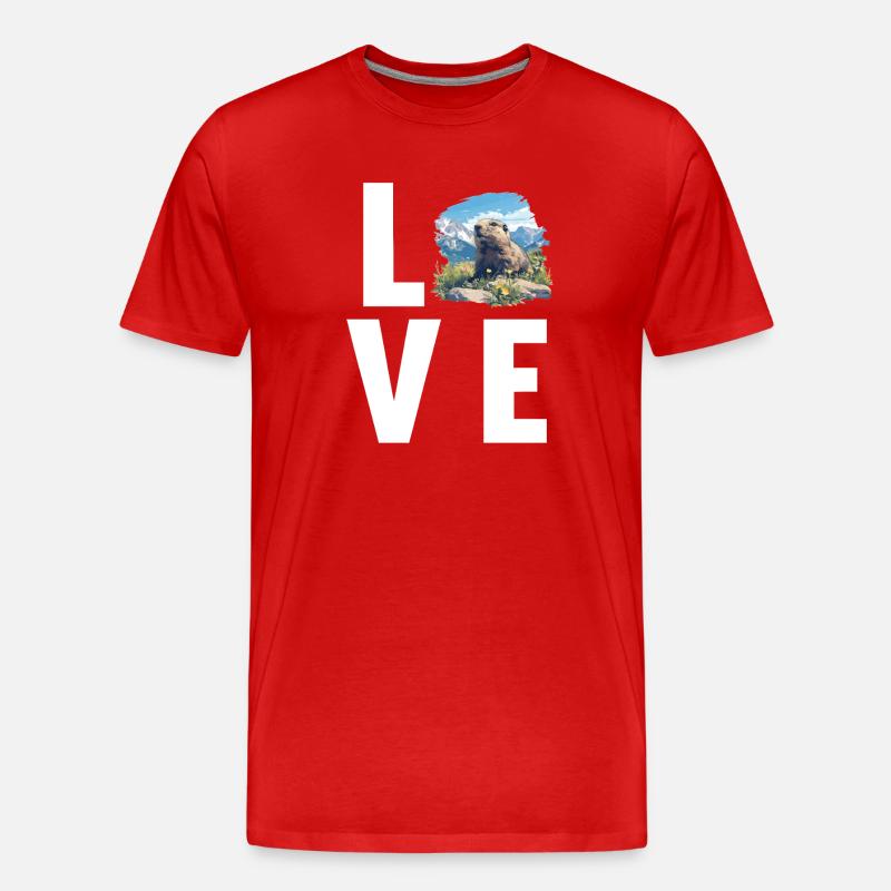Marmots Groundhog - Men's Premium Organic T-Shirt - red