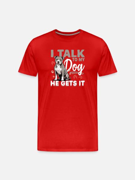 Pitbull Terrier Pittie Dog Breed - Men's Premium Organic T-Shirt - red