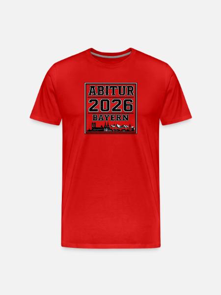 Abitur-2026-Bayern - Männer Premium Bio T-Shirt - Rot
