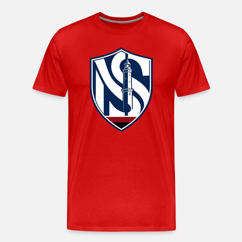 Leuchtturm in der Nacht - Männer Premium Bio T-Shirt - Rot