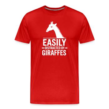 Dynastiques de girafe Girafe Drôle de cadeau de girafe - T-shirt bio Premium Homme - rouge - Devant - Damien (186cm)