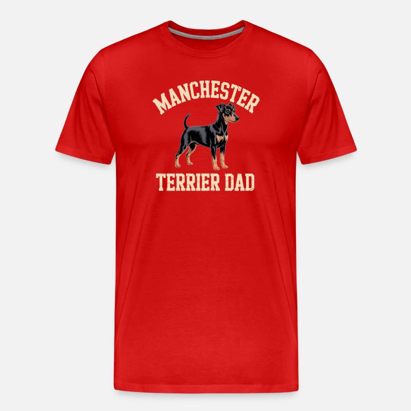 Manchester Terrier Dad Geschenk - Männer Premium Bio T-Shirt - Rot