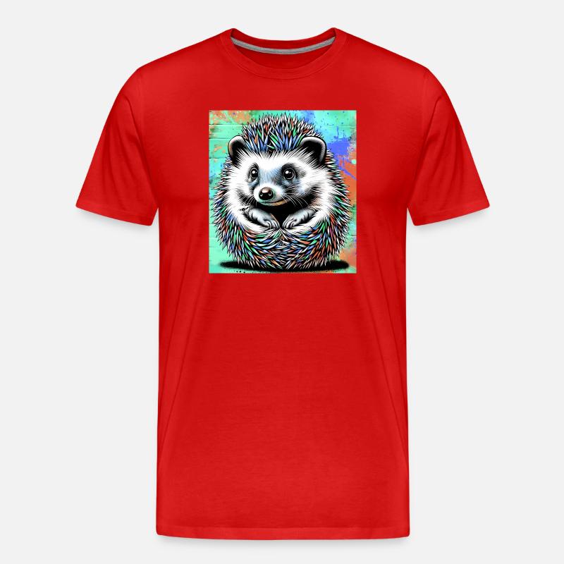 hérisson - T-shirt bio Premium Homme - rouge