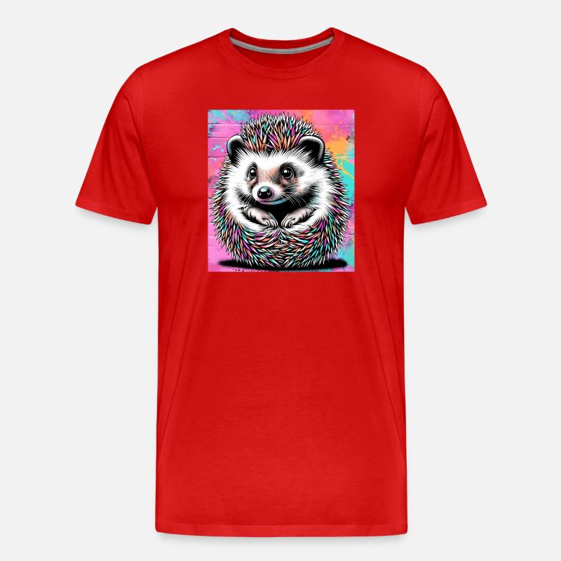 Igel - Männer Premium Bio T-Shirt - Rot