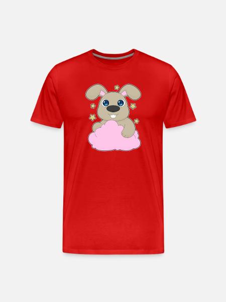 Bunny Clouds - Men's Premium Organic T-Shirt - red