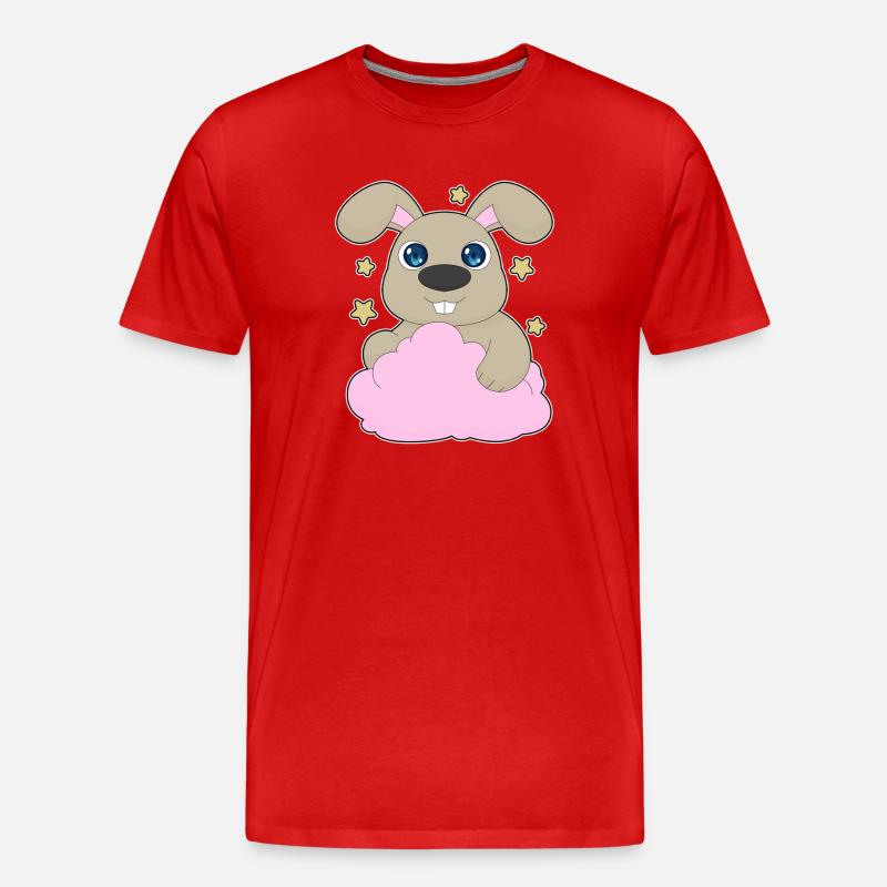 Bunny Clouds - Men's Premium Organic T-Shirt - red