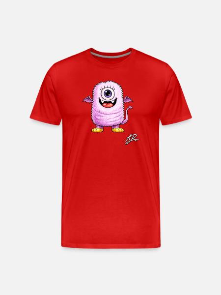 Monstre lilas œil unique ailé - T-shirt bio Premium Homme - rouge