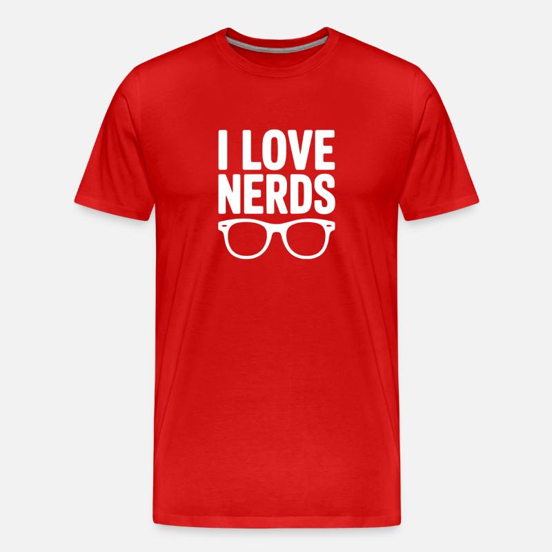 Ich liebe Nerds - Männer Premium Bio T-Shirt - Rot