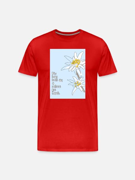 Edelweiß - Männer Premium Bio T-Shirt - Rot