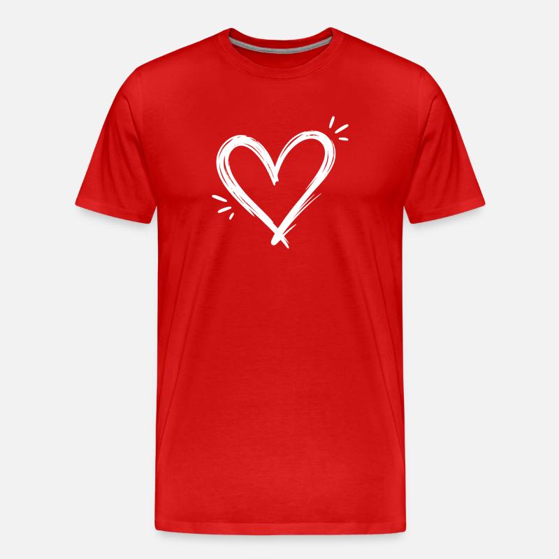 Herz - Männer Premium Bio T-Shirt - Rot