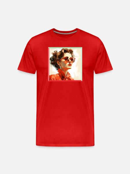 Red Retro Look Portrait - Men's Premium Organic T-Shirt - red
