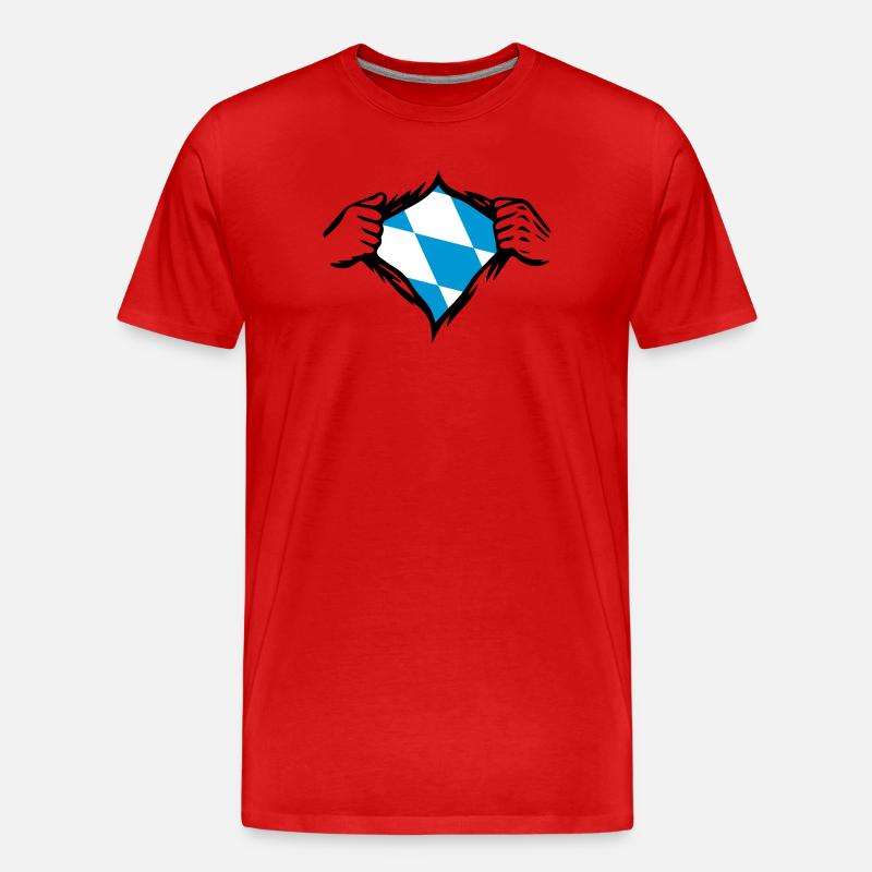 Bavière Drapeau bavarois - T-shirt bio Premium Homme - rouge