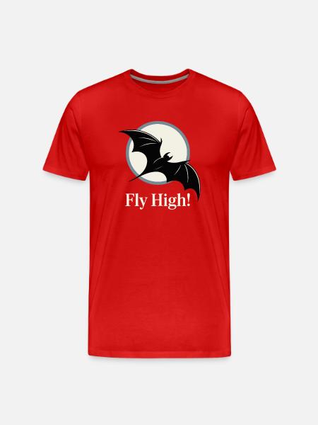 Moonlit Bat Flight Tee - Men's Premium Organic T-Shirt - red