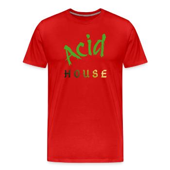 Acid House - T-shirt bio Premium Homme - rouge - Devant - Damien (186cm)
