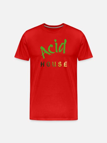 Acid House - Men's Premium Organic T-Shirt - red