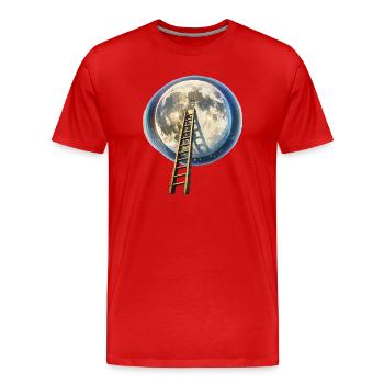 Leiter zum Mond - Männer Premium Bio T-Shirt - Rot - Vorne - Damien (186cm)