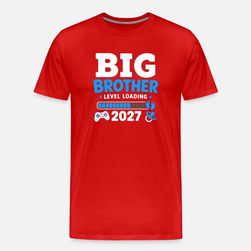 Großer Bruder Level-Ladung 2027 - Männer Premium Bio T-Shirt - Rot