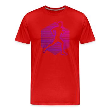 Geschenkidee für einen Running mit Running - Männer Premium Bio T-Shirt - Rot - Vorne - Damien (186cm)
