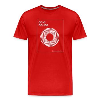 Affiche de musique acid house - T-shirt bio Premium Homme - rouge - Devant - Damien (186cm)