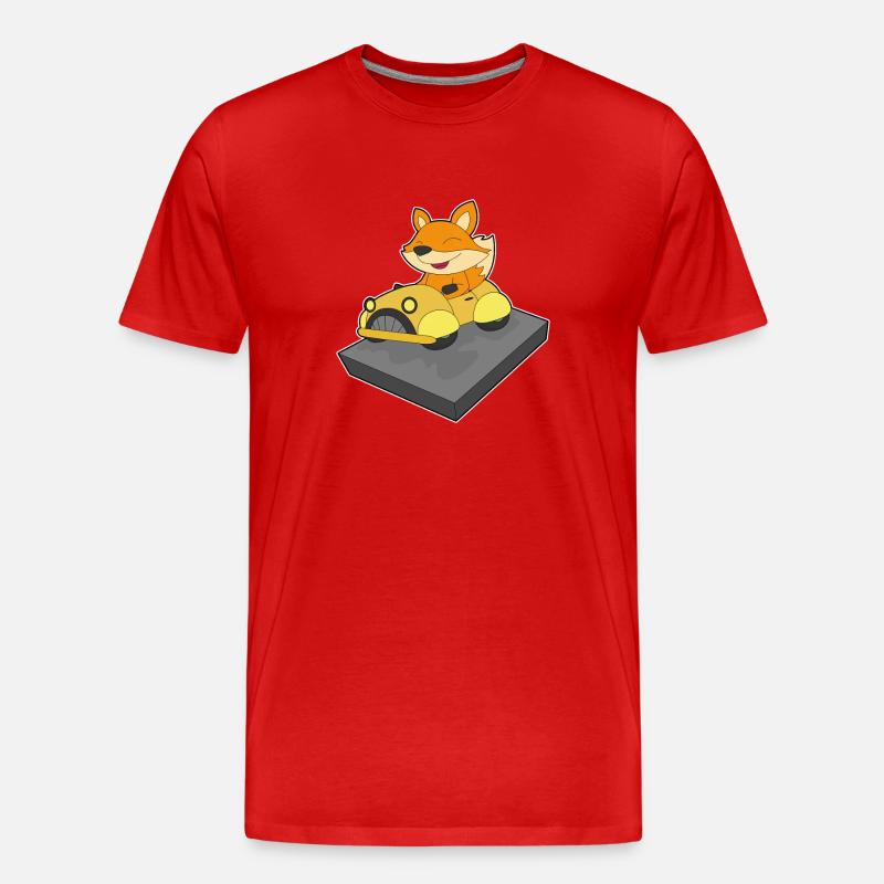 Fuchs Auto - Männer Premium Bio T-Shirt - Rot