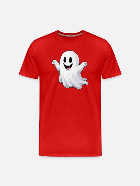 Fröhlicher Cartoon-Geist - Männer Premium Bio T-Shirt - Rot