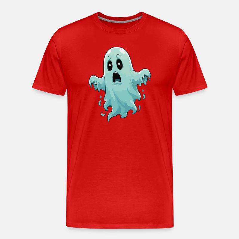 Blauer Schreckgeist Illustration - Männer Premium Bio T-Shirt - Rot