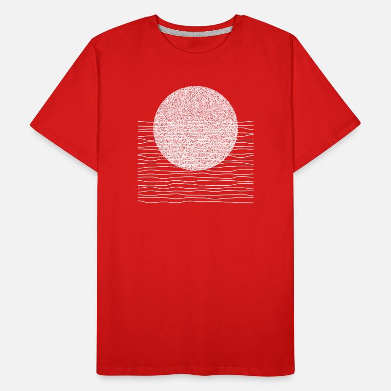 Soleil monochrome sur les vagues T-shirt bio Premium Homme
