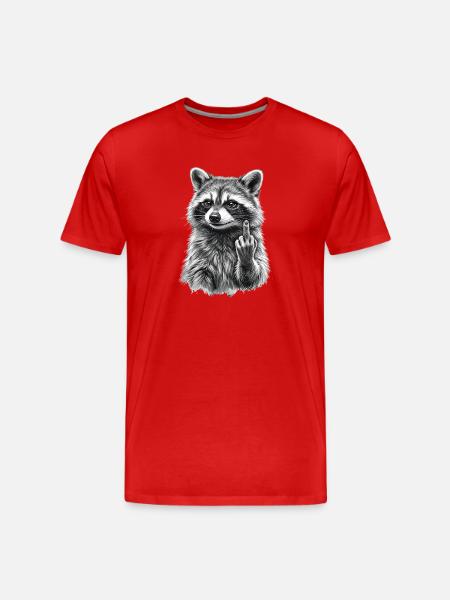 grumpy raccoon - T-shirt bio Premium Homme - rouge