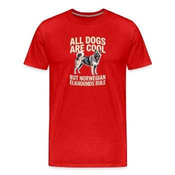 Don norvégien Elkhound norvégien - T-shirt bio Premium Homme - rouge - Devant - Damien (186cm)