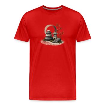 Zen Garden Tranquility - Men's Premium Organic T-Shirt - red - Front - Damien (186cm)
