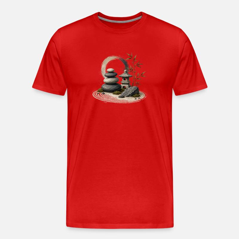 Tranquillité du Jardin Zen - T-shirt bio Premium Homme - rouge