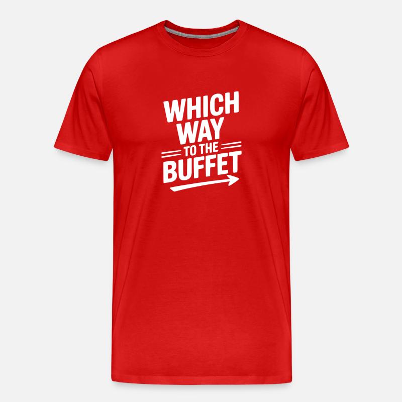 Welcher Weg zum Buffet - Männer Premium Bio T-Shirt - Rot