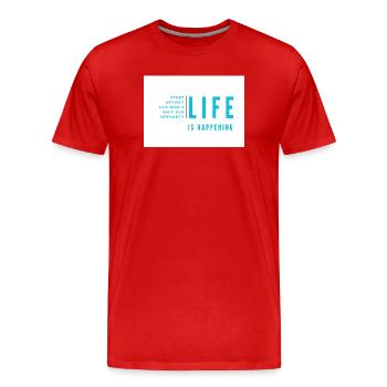 La vie se passe - T-shirt bio Premium Homme - rouge - Devant - Damien (186cm)