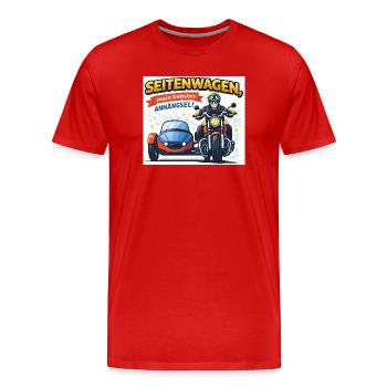 Seitenwagen, mein liebstes Anhängsel - Männer Premium Bio T-Shirt - Rot - Vorne - Damien (186cm)
